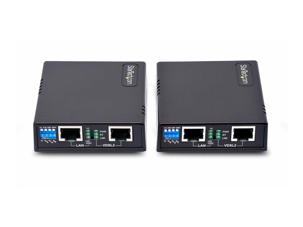 StarTech.com VDSL2 Ethernet Extender Kit, Network Extension Up to 0.6mi (1km), Long Range LAN Repeater over RJ11/CAT5e/CAT6 Cabling, VDSL-LAN-EXTENDER-1G