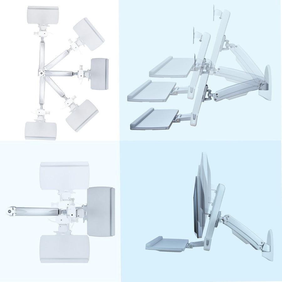 StarTech.com Wall Mount Workstation, Full Motion Sit Stand Desk w/ Height Adjustable VESA Monitor Arm 27/17.6lb WALL-WORKSTATION-S
