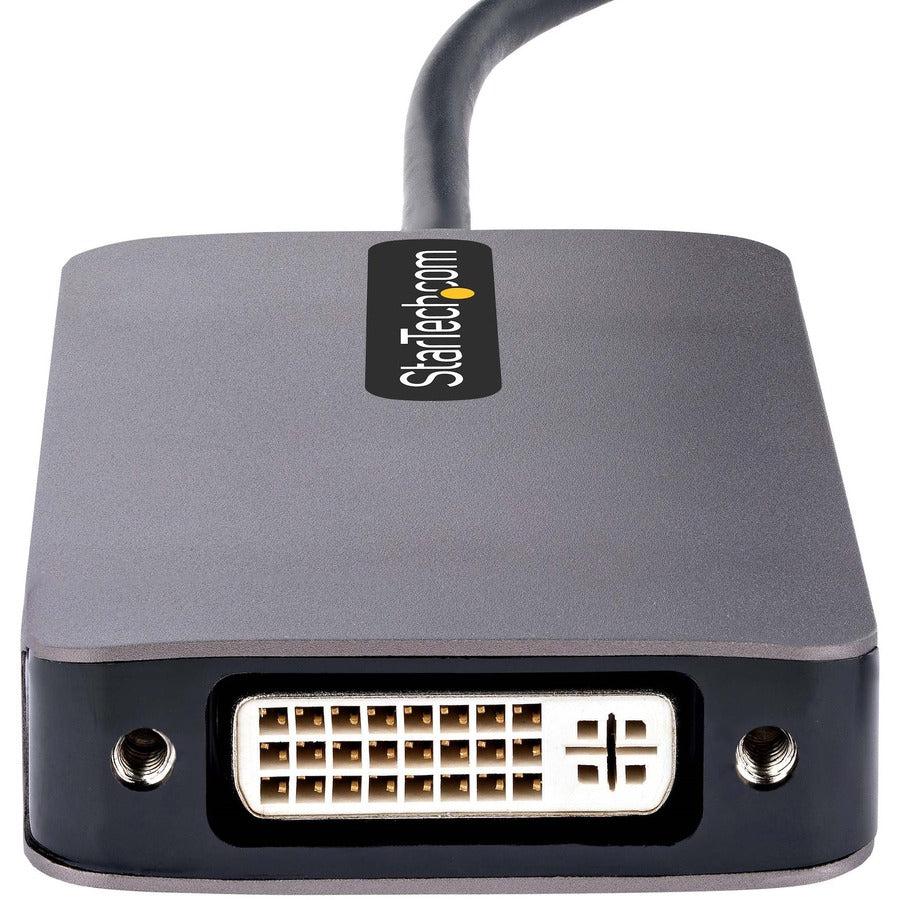 Startech.Com Usb C Video Adapter, Usb C To Hdmi Dvi Vga Adapter, 4K 60Hz, Aluminum, Video Display Adapter, Usb Type C Travel Adapter