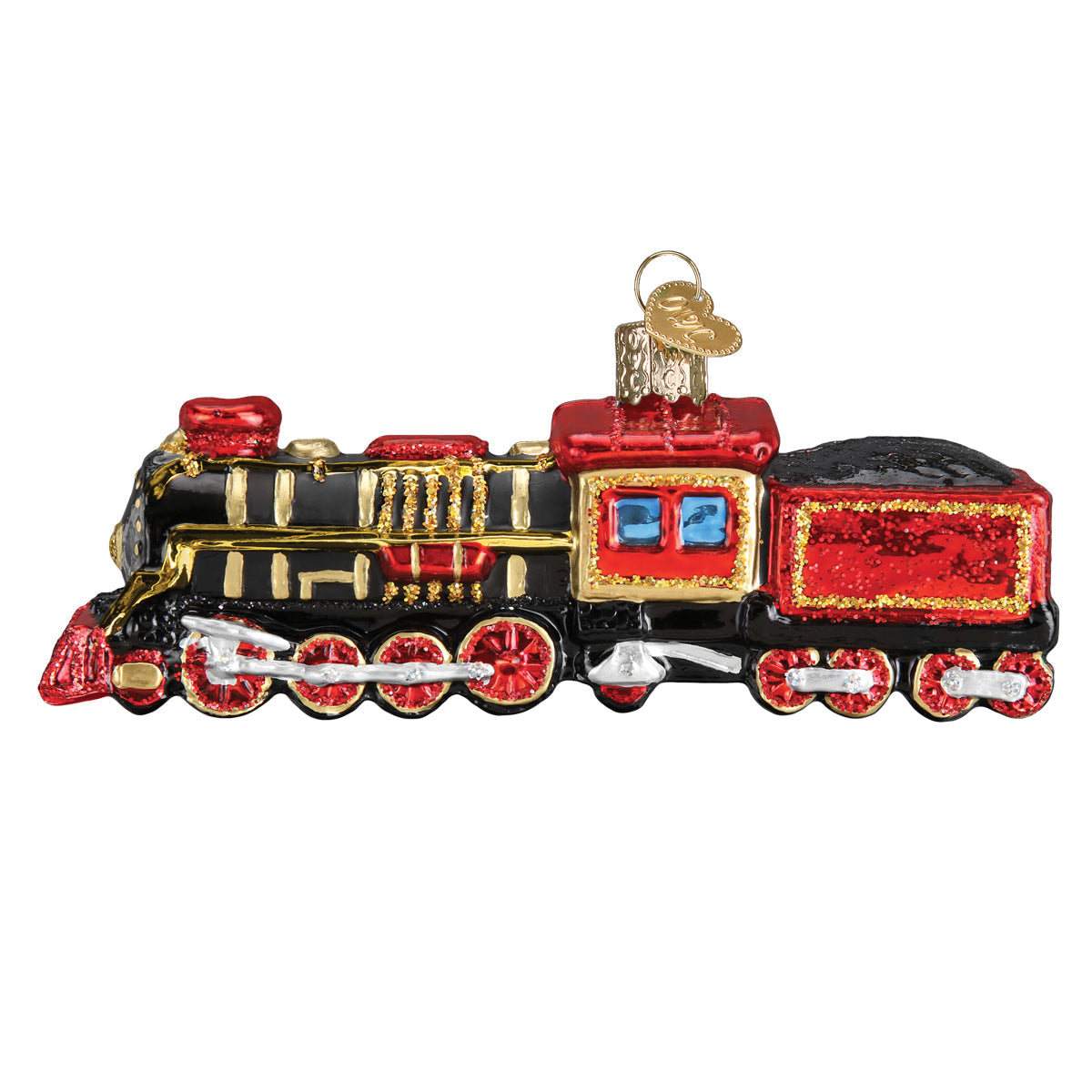 Steam Locomotive Glass Ornament