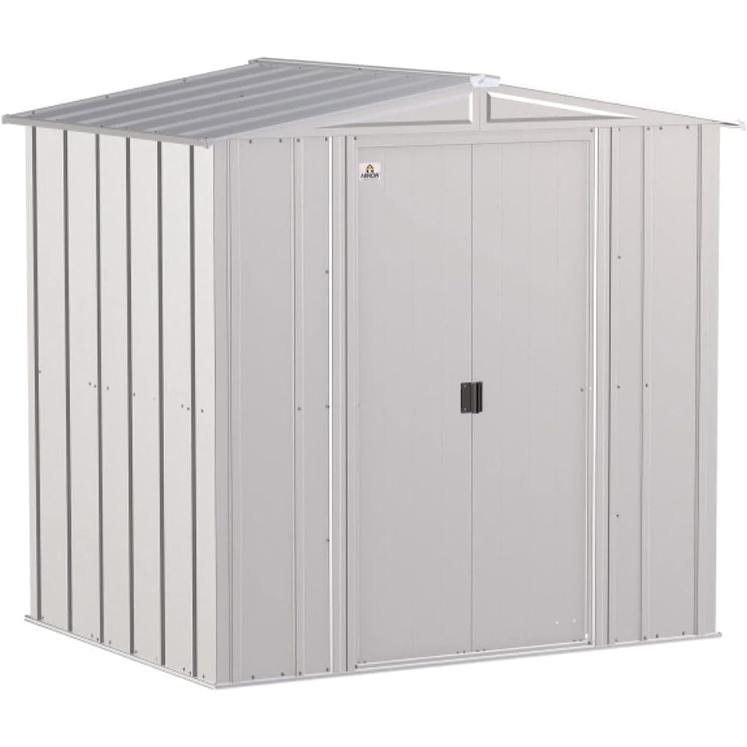 Steel Storage Shed 6x5 Flute Grey Outdoor Garden Shed