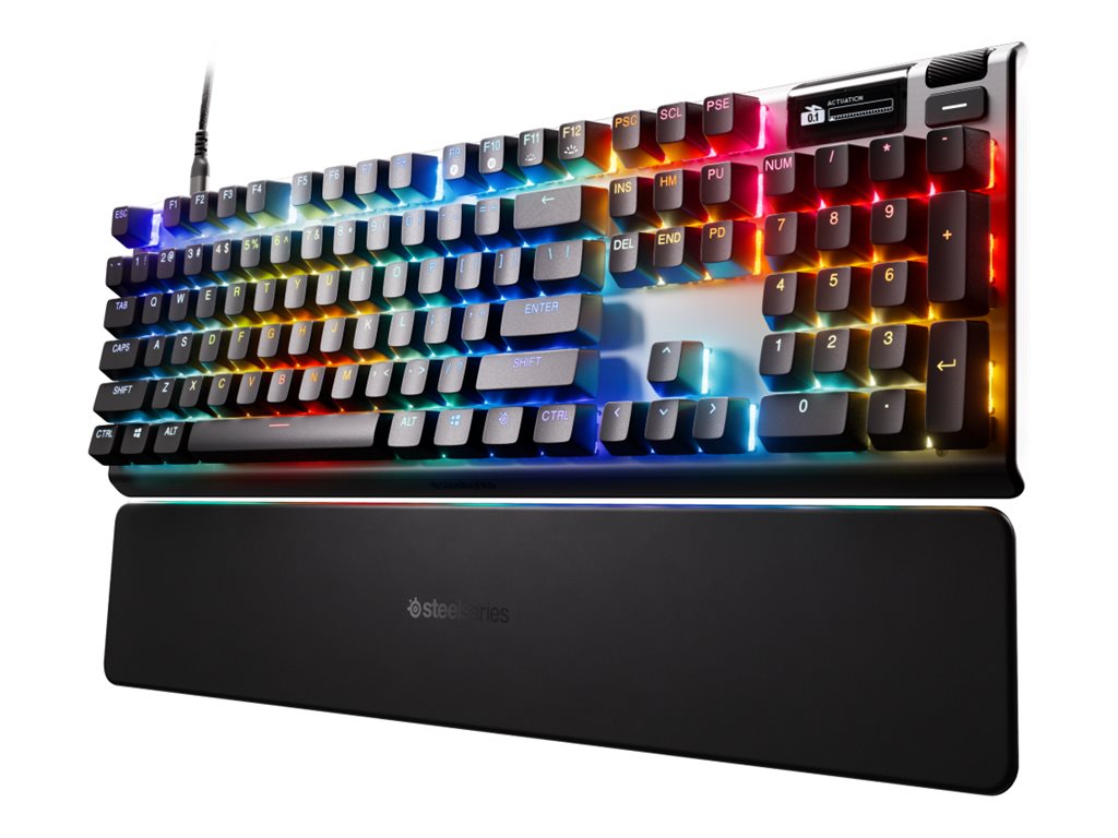 SteelSeries Apex Pro Gen 3 - Keyboard - with OLED smart display - backlit - USB - QWERTY - US - key switch: OmniPoint