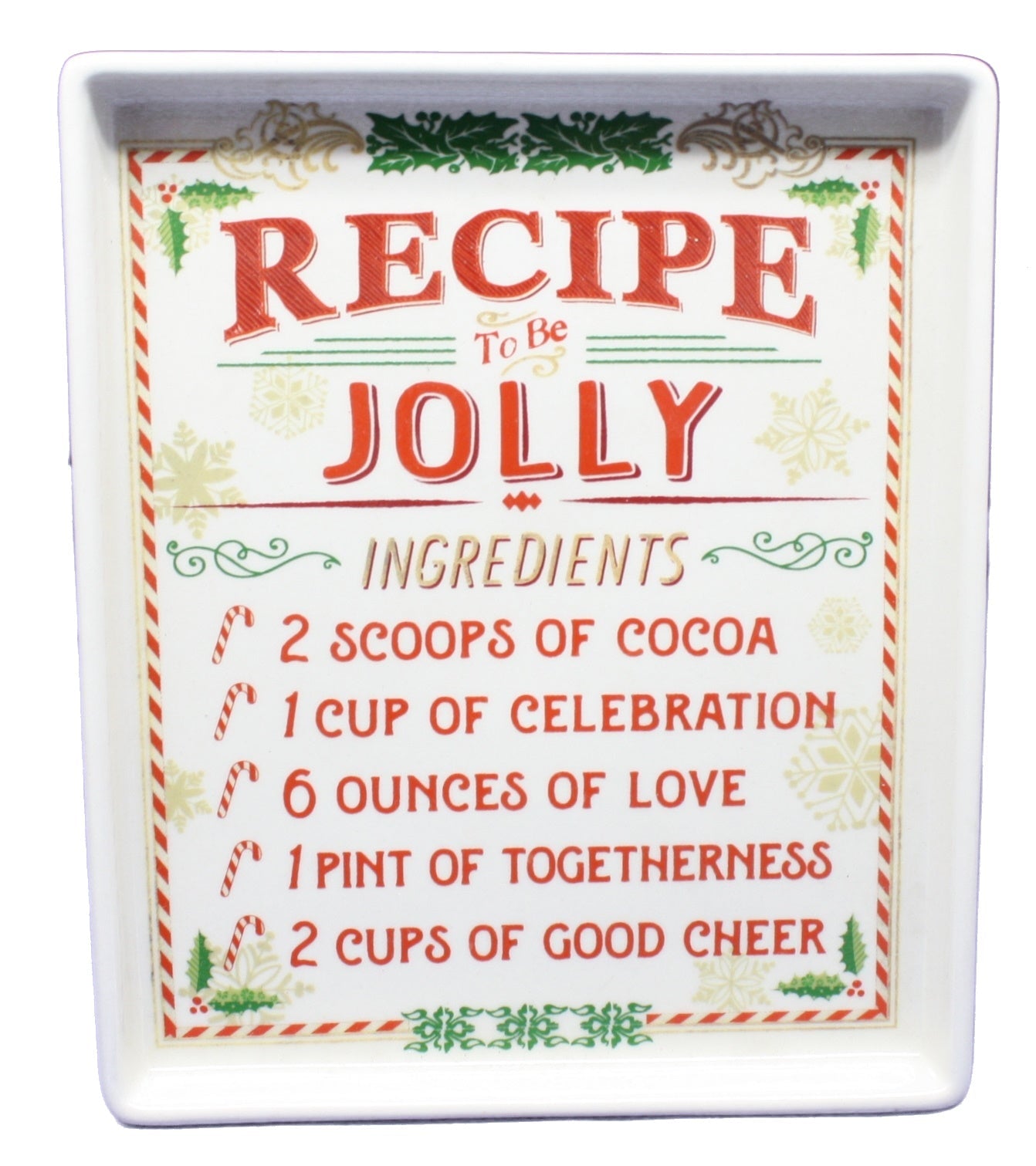 Stoneware Recipe Plate - Be Jolly