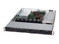 Supermicro SC815 TQ-600UB - Rack-mountable - 1U - extended ATX - SATA/SAS - hot-swap 600 Watt - black CSE-815TQ-600UB