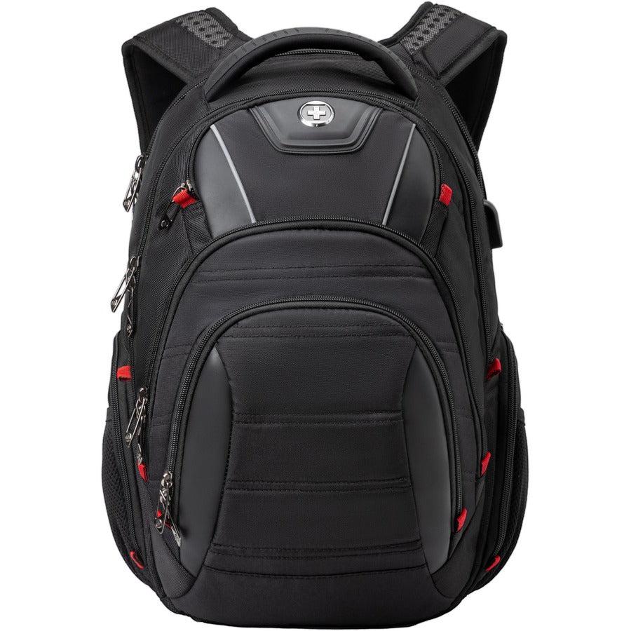 Swissdigital Design Circuit J14-BR Rugged Carrying Case (Backpack) for 15.6" to 16" Apple iPad Travel Essential, Notebook, MacBook - Black