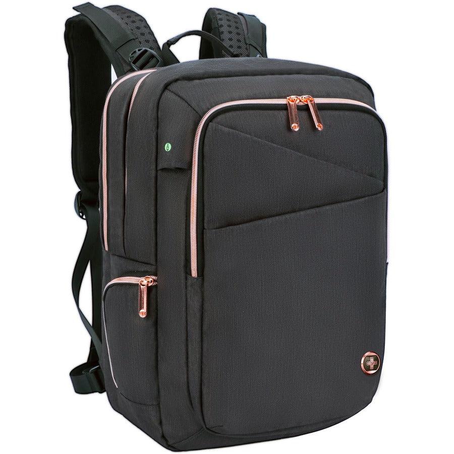 Swissdigital Design KATY ROSE SD1006M-01 Carrying Case (Backpack) for 15.6" to 16" Apple iPhone iPad Notebook, MacBook Pro - Black