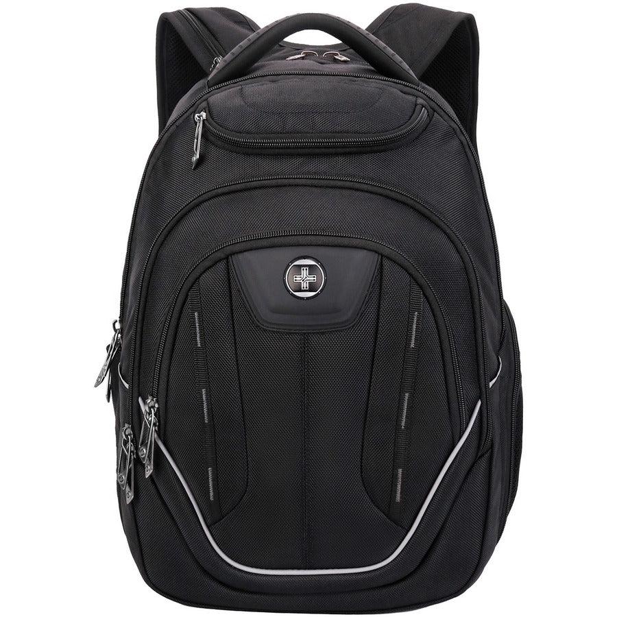 Swissdigital Design TERABYTE F J16BTF-02 Carrying Case (Backpack) for 15.6" to 16" Apple iPhone iPad MacBook Pro, Notebook, Travel Essential - Black/Gray