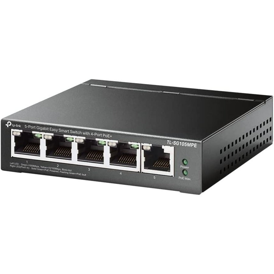 TP-Link TL-SG105MPE - 5-Port Gigabit Easy Smart Switch with 4-Port PoE+ - 5 Ports -