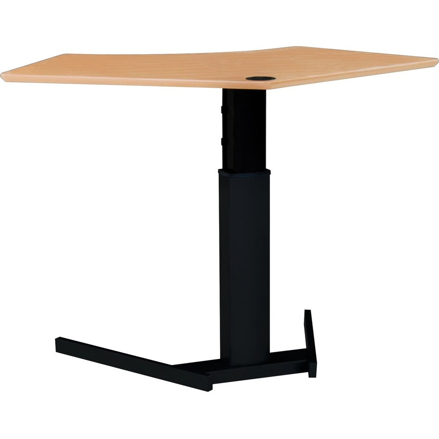 Trapez Melamine Beech Veneer Tabletop with Steel Frame black 501-198B095138HB