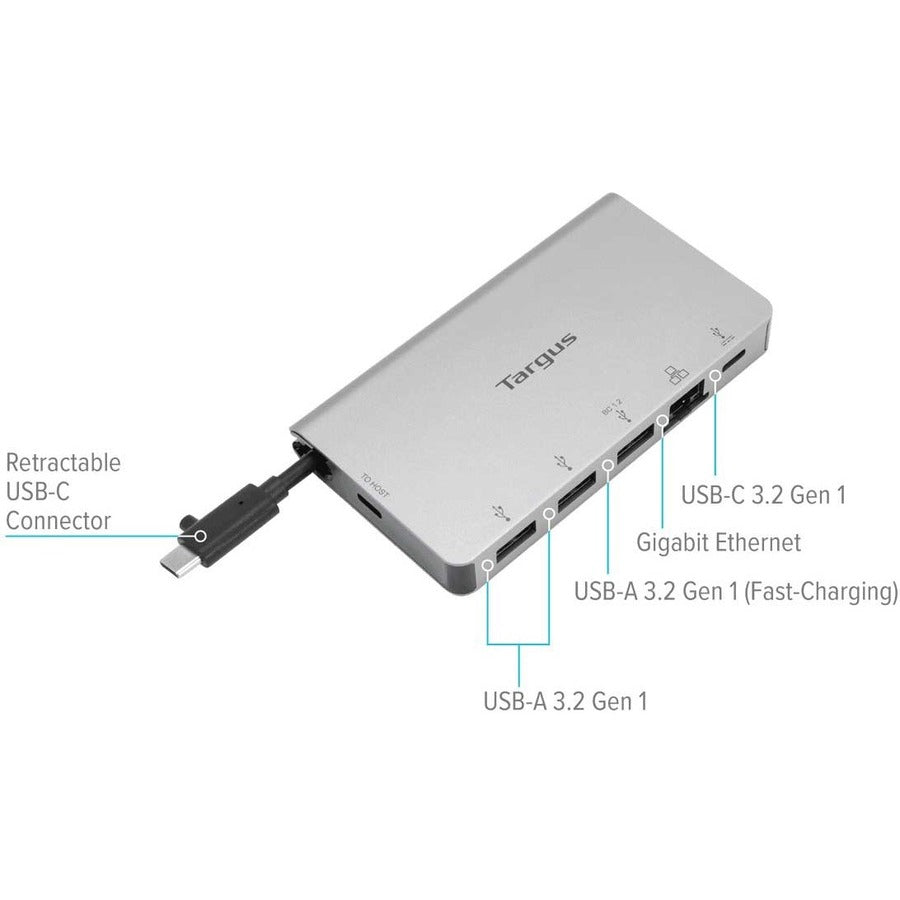 Targus Aca951Usz Interface Hub Usb 3.2 Gen 1 (3.1 Gen 1) Type-C 5000 Mbit/S Silver