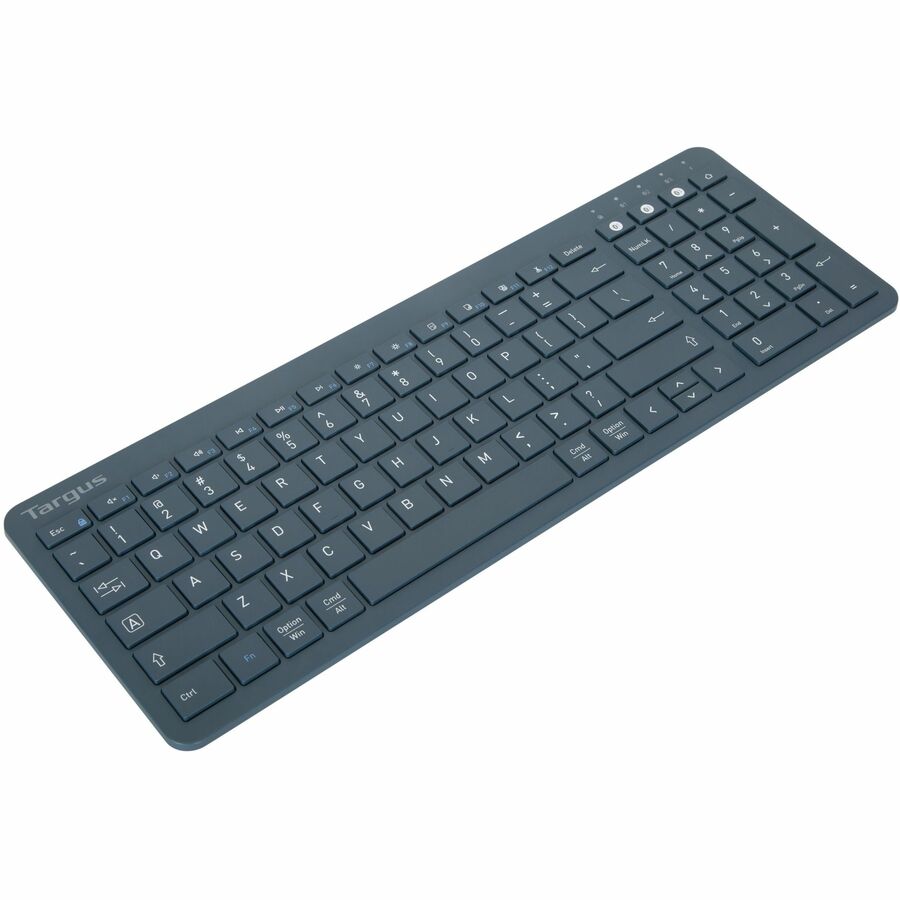 Targus Midsize Multi-Device Bluetooth Antimicrobial Keyboard - Wireless Connectivity - Blu