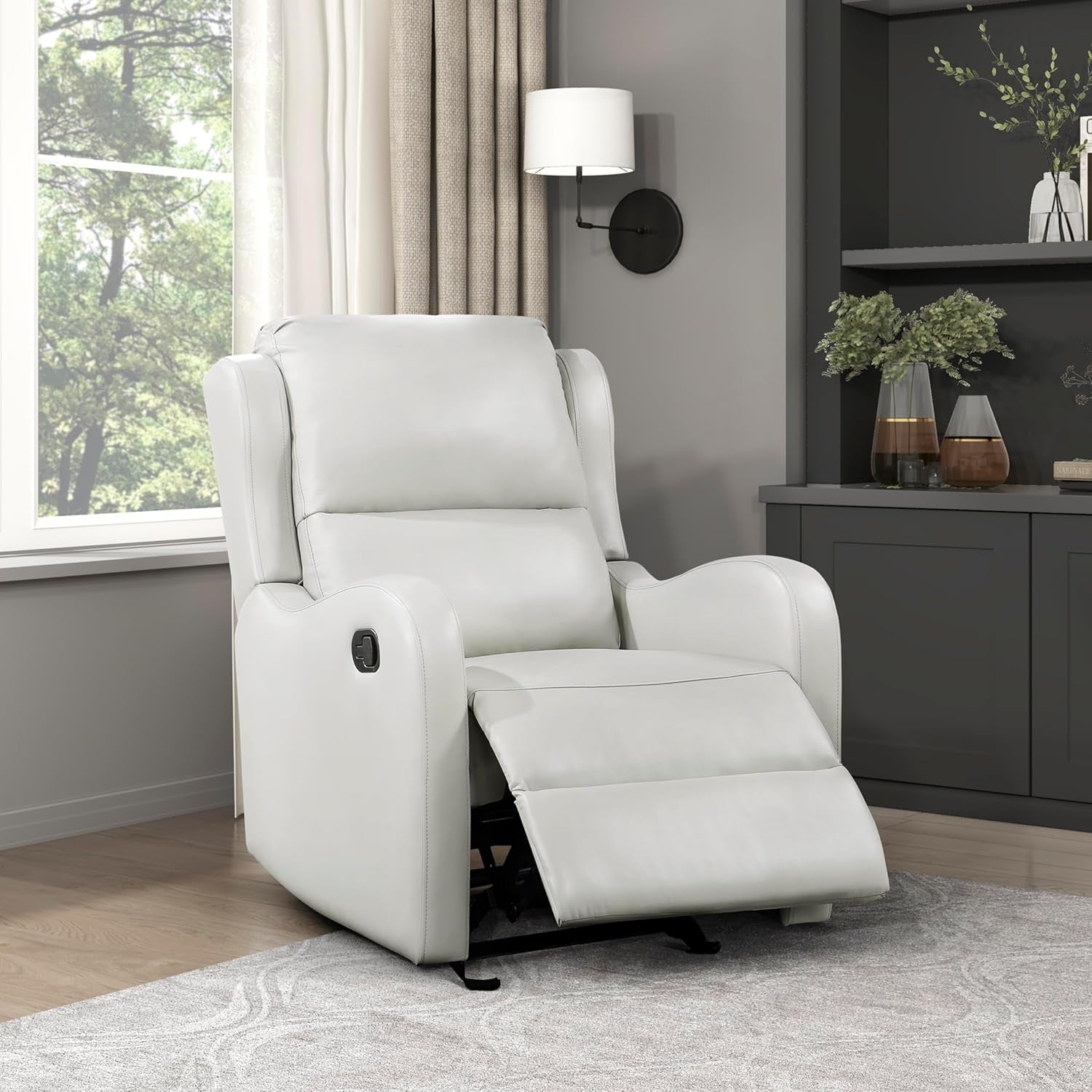 Taupe Glider Recliner Chair For Living Room Home Theater