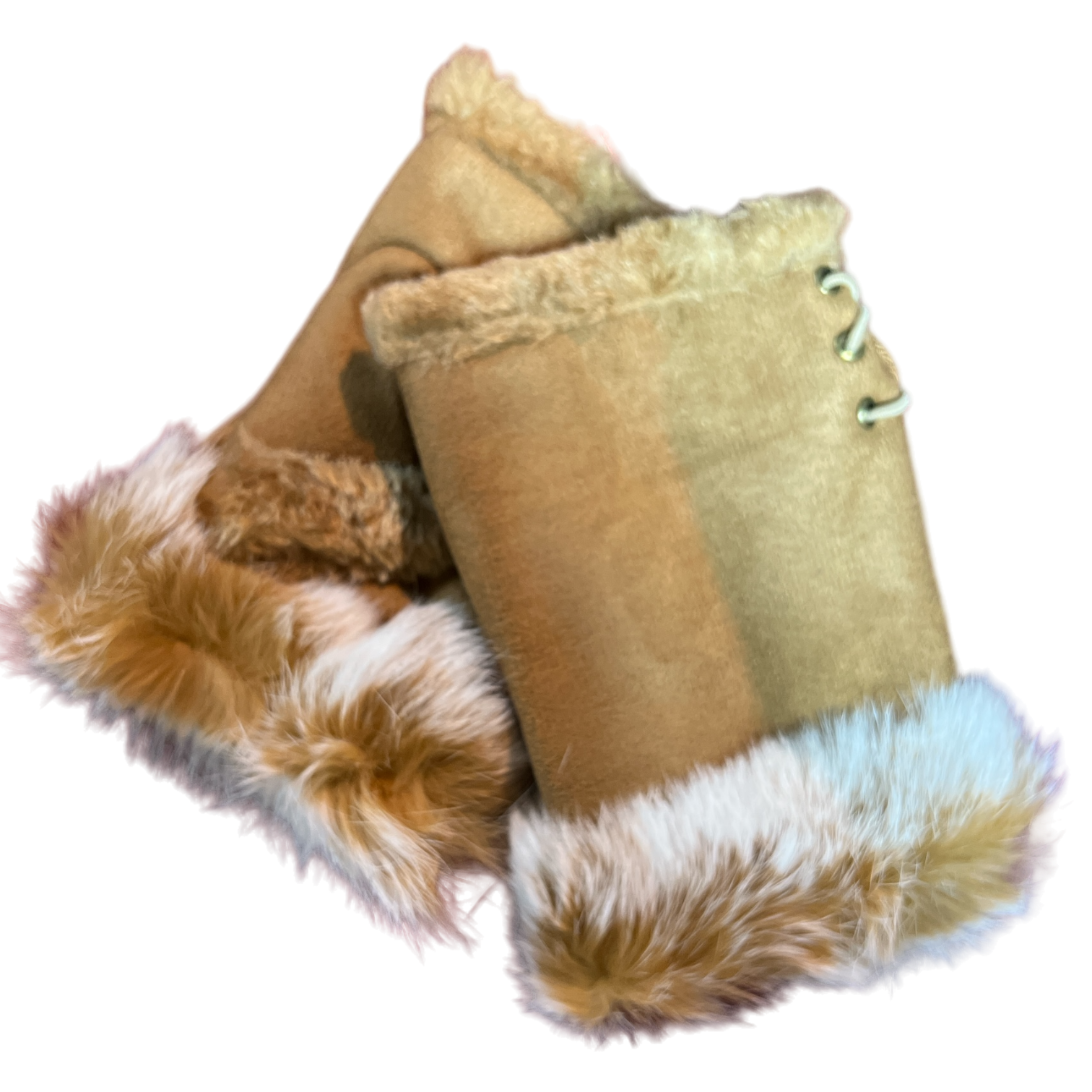 Texting Gloves Fur - Camel
