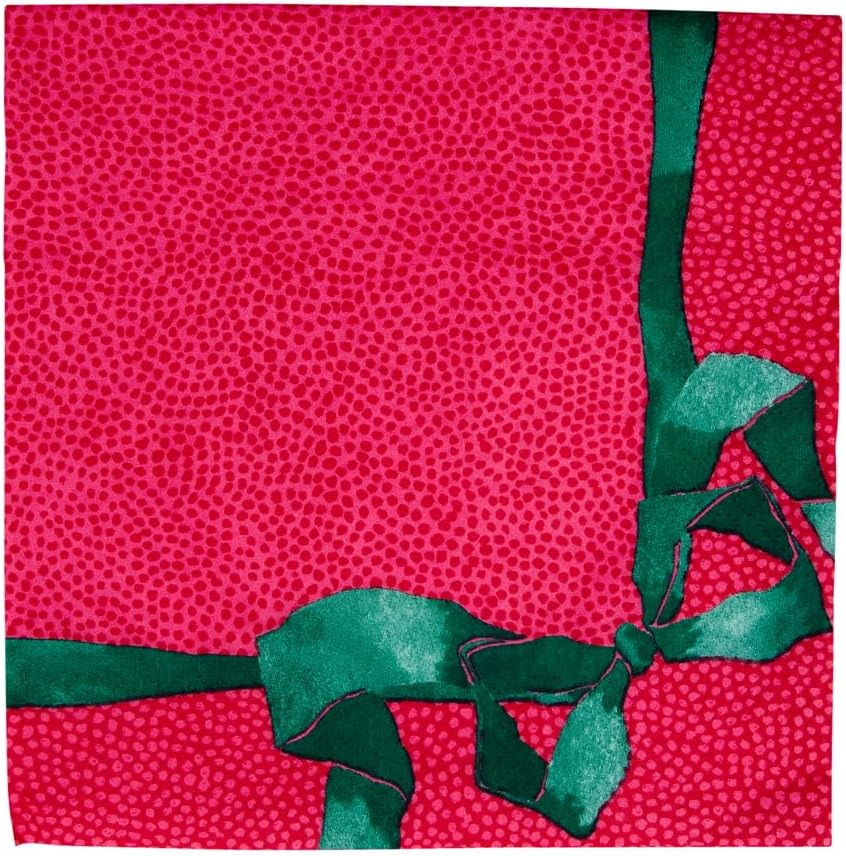 Tied With A Bow Red And Spruce Luncheon Napkins