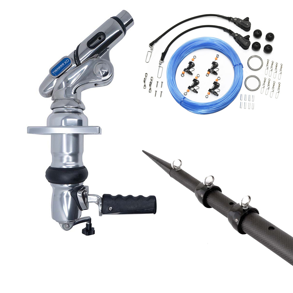 Tigress XD Crank Top Mount System - 18' - Carbon Fiber XD Black/Black Outriggers Pro