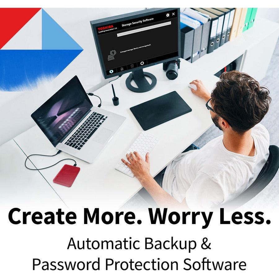 Toshiba 2Tb Canvio Advance Portable External Hard Drive Usb 3.0 Model Hdtca20Xr3Aa Red