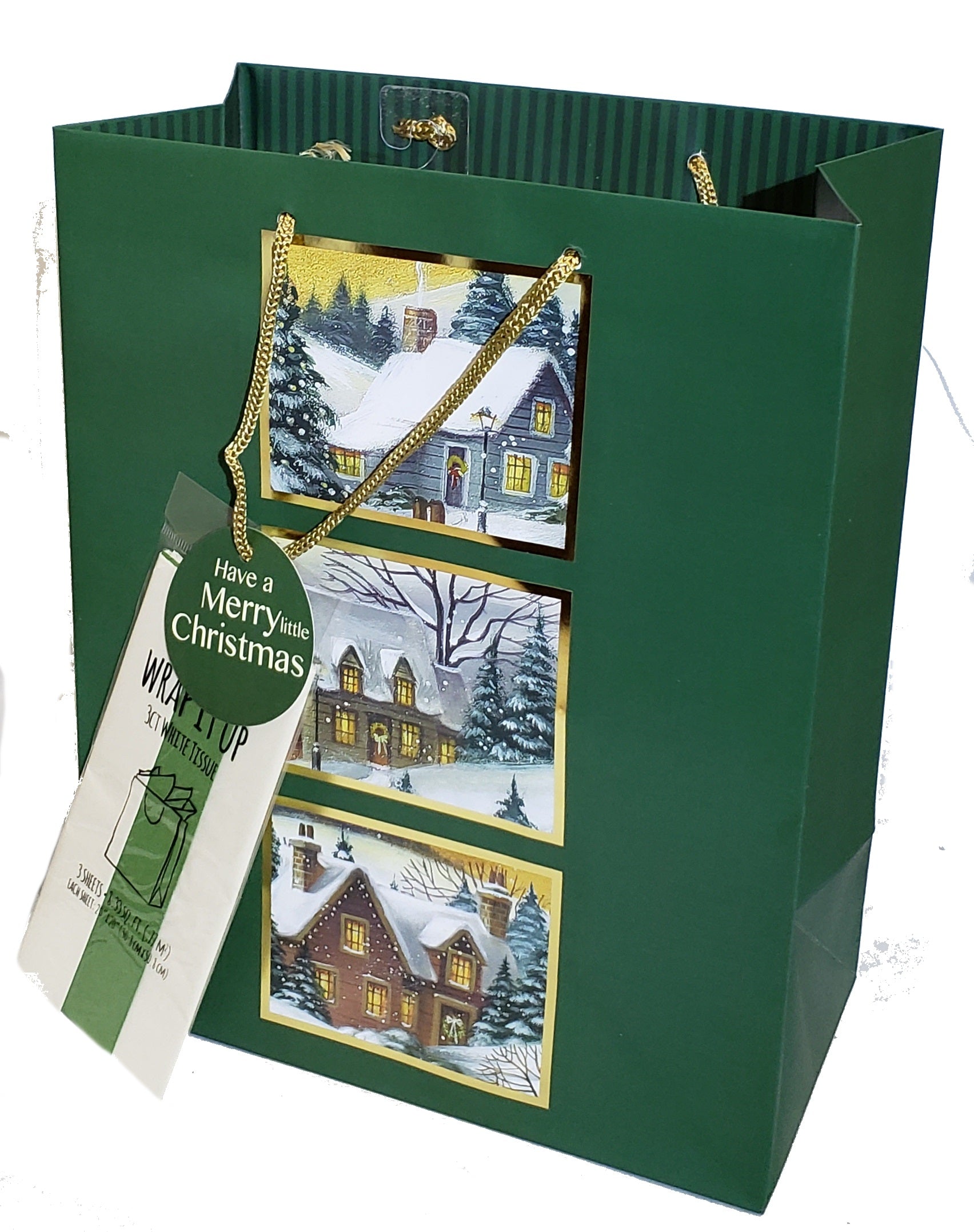Traditional Gift Bag With Matching Tissue - Large - Village