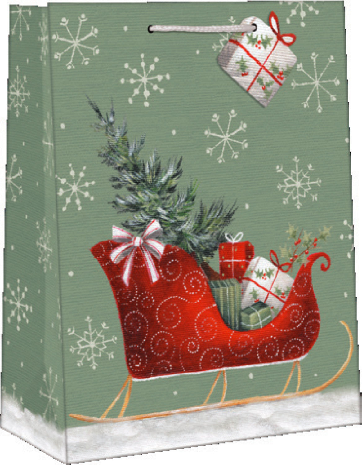Traditional Large Christmas Gift Bag - Christmas Sleigh
