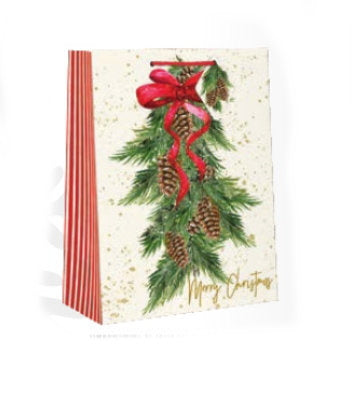 Traditional Medium Gift Bag - Pinecone Swag