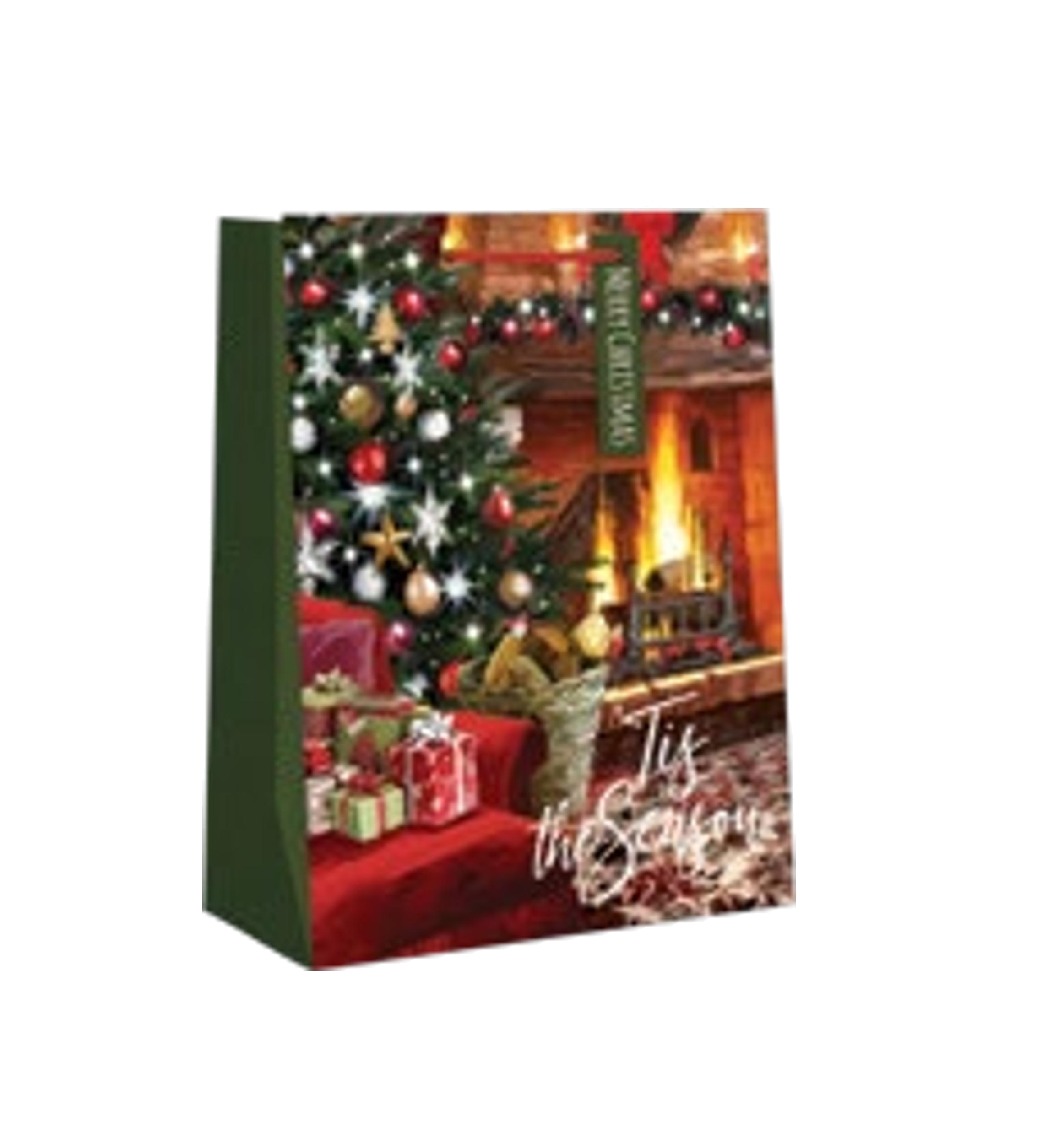 Traditional Small Gift Bag - Fireplace