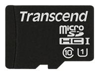 Transcend Premium - Flash memory card (microSDHC to SD adapter included) - 16 GB - UHS-I U1 / Class10 - microSDHC UHS-I