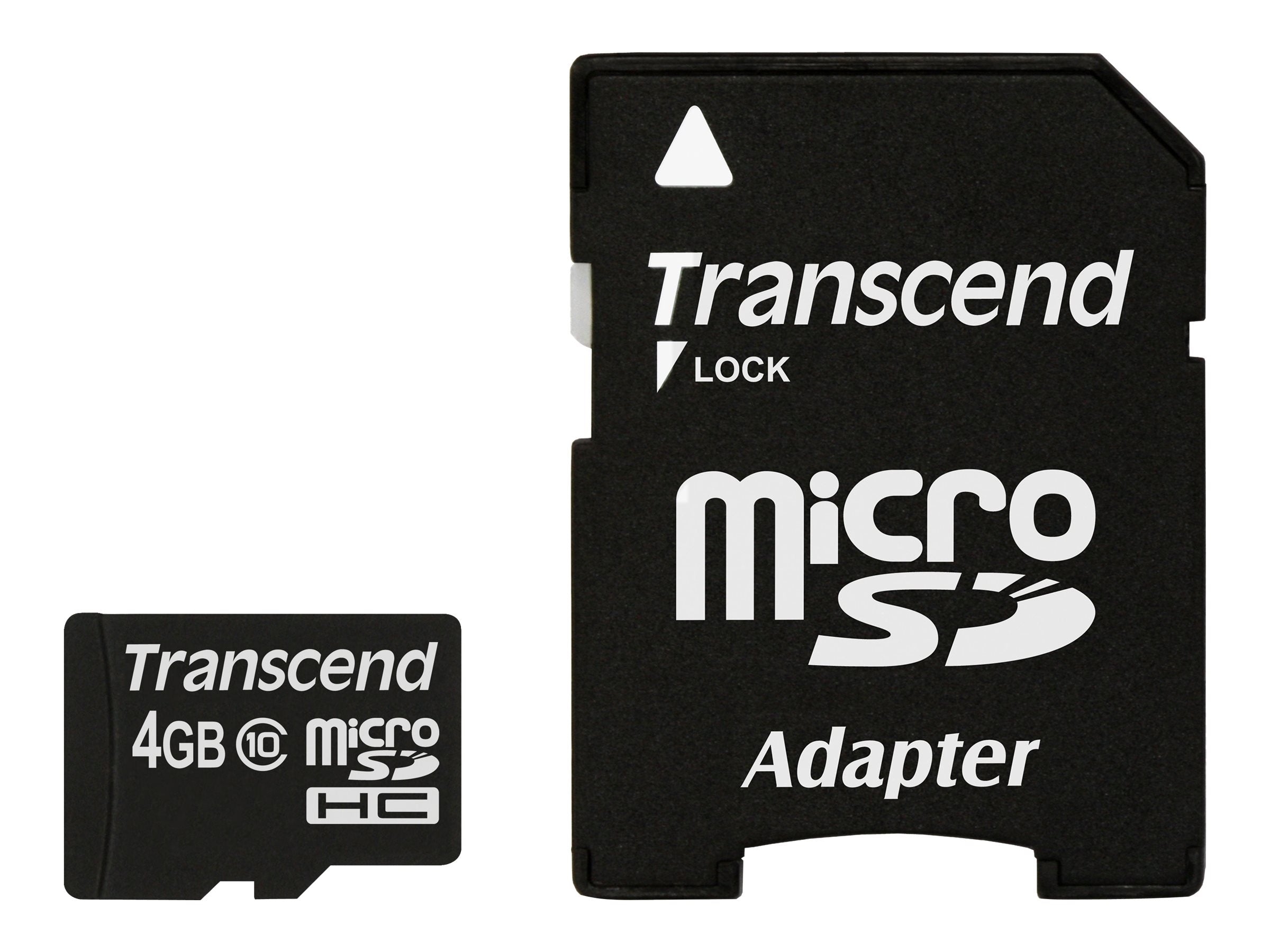 Transcend Premium - Flash memory card (microSDHC to SD adapter included) - 4 GB - Class 10 - 133x - microSDHC TS4GUSDHC10