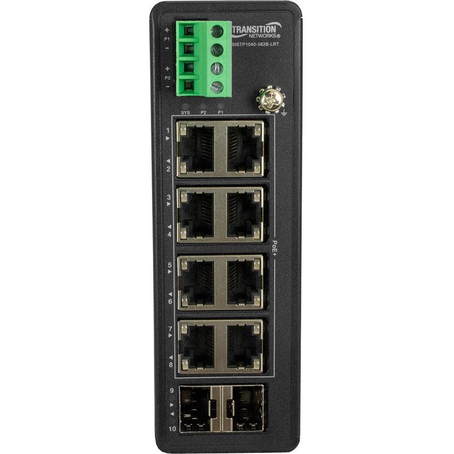 Transition Networks Unmanaged Hardened Gigabit Ethernet PoE+ Switch with Low Voltage Input