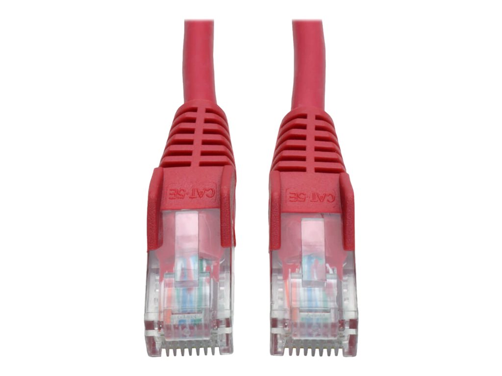 Tripp Lite 350 MHz Snagless Molded (UTP) Ethernet Cable (RJ45 M/M) - Red, 1 ft. - Patch cable - RJ-45 (M) to RJ-45 (M) - 1 ft N001-001-RD