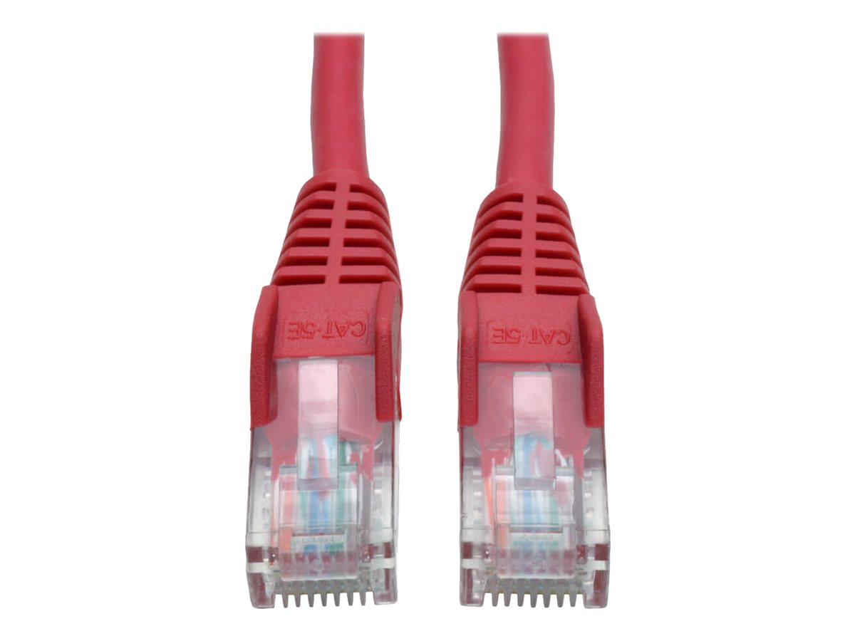 Tripp Lite 350 MHz Snagless Molded (UTP) Ethernet Cable (RJ45 M/M) - Red, 1 ft. - Patch cable - RJ-45 (M) to RJ-45 (M) - 1 ft N001-001-RD