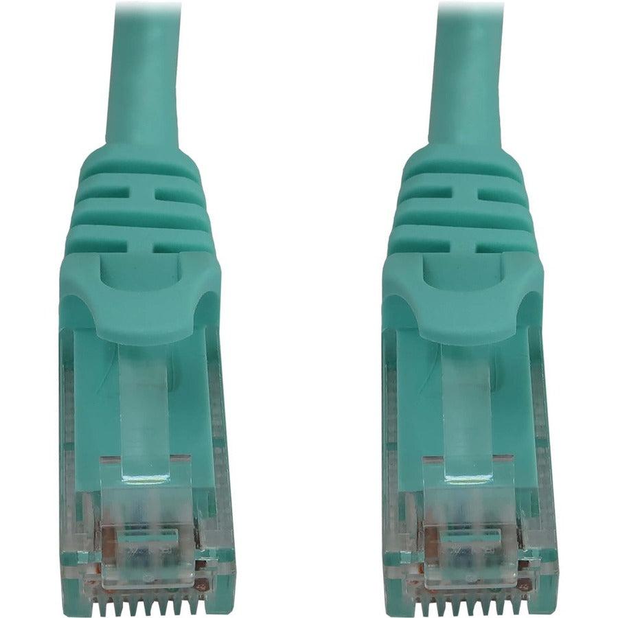 Tripp Lite Cat6a 10G Snagless Molded UTP Ethernet Cable (RJ45 M/M), PoE, Aqua, 50 ft. (15.2 m)