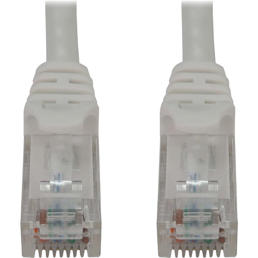 Tripp Lite Cat6a 10G Snagless Molded UTP Ethernet Cable (RJ45 M/M), PoE, White, 50 ft. (15.2 m)