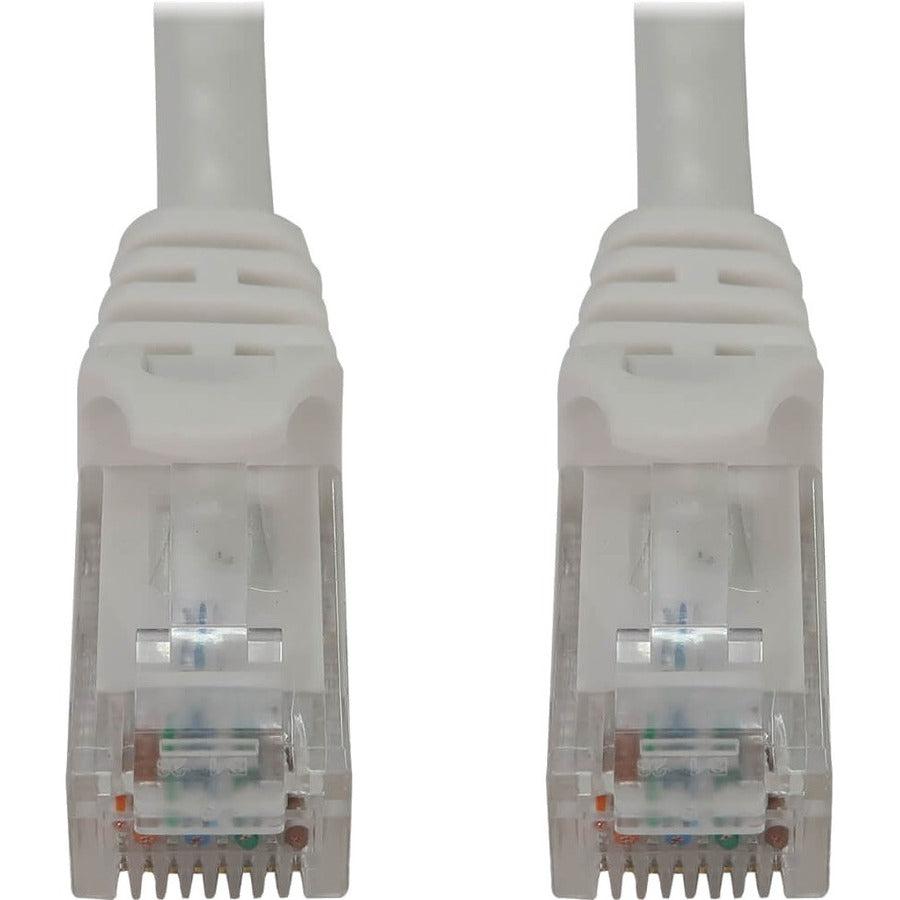 Tripp Lite Cat6a 10G Snagless Molded UTP Ethernet Cable (RJ45 M/M), PoE, White, 6 in. (15 cm)