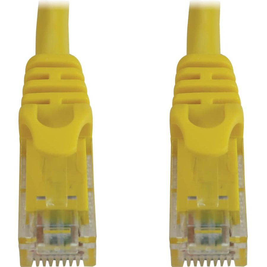 Tripp Lite Cat6a 10G Snagless Molded UTP Ethernet Cable (RJ45 M/M), PoE, Yellow, 6 in. (15 cm)