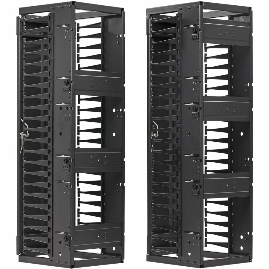 Tripp Lite High-Capacity Vertical Cable Manager - Deep Double Finger Duct with Cover -