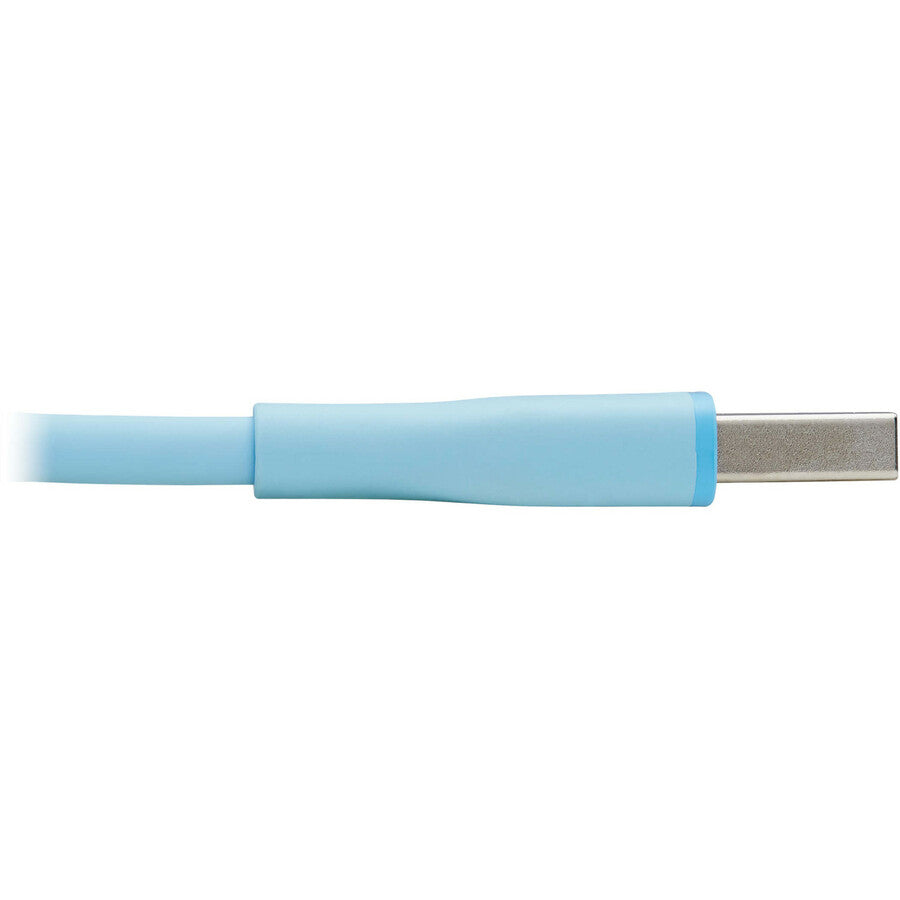 Tripp Lite Safe-IT USB-A to Lightning Sync/Charge Antibacterial Cable (M/M), Ultra Flexible, MFi Certified, Light Blue, 6 ft. (1.83 m)