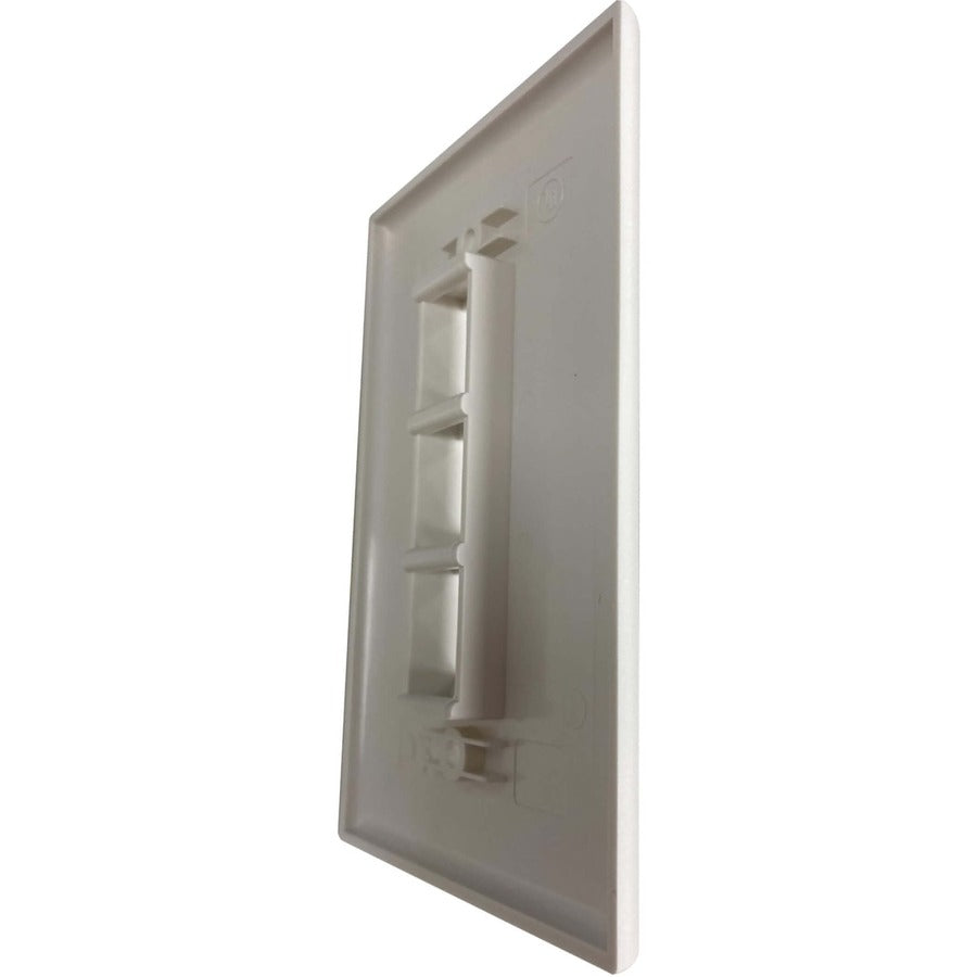 Tripp Lite Safe-It 3-Port Single-Gang Keystone Wall Plate, Antibacterial, Ivory Matte, Taa