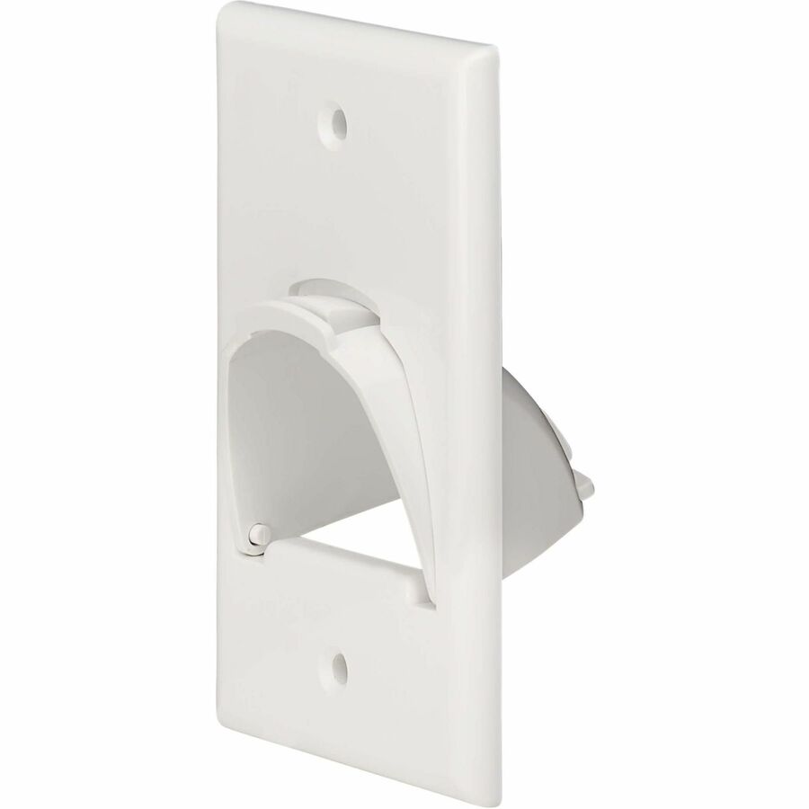 Tripp Lite Single-Gang Up-or Down-Angle Bulk Cable Wall Plate, White, TAA - 1 x Total