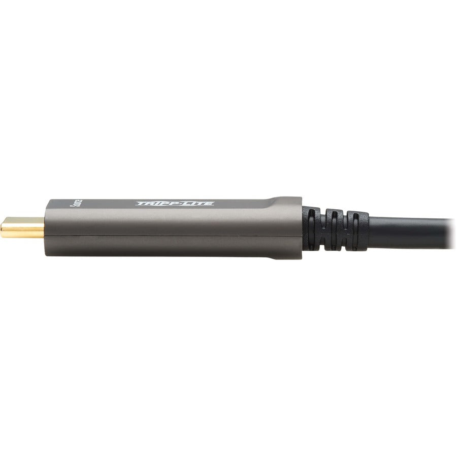 Tripp Lite USB-C to USB-C Plenum-Rated Fiber Active Optical Cable (AOC) - 4K 60 Hz, HDR, 4:4:4, M/M, Black, 30 m