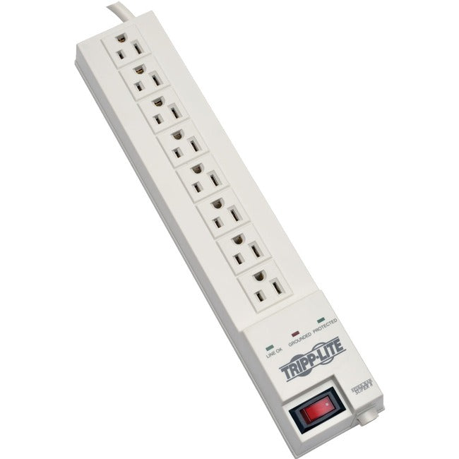 Tripp Lite by Eaton Protect It! 8-Outlet Home Computer Surge Protector, 8 ft. (2.43 m) Cord, 1080 Joules, Space-Saving Plug SK6-6/SPIKEBAR