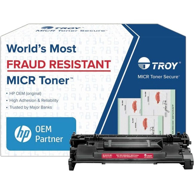 Troy Toner Secure Original MICR Standard Yield Laser Toner Cartridge - Alternative for Troy, HP CF287A - Black - 1 Pack 02-81675-001