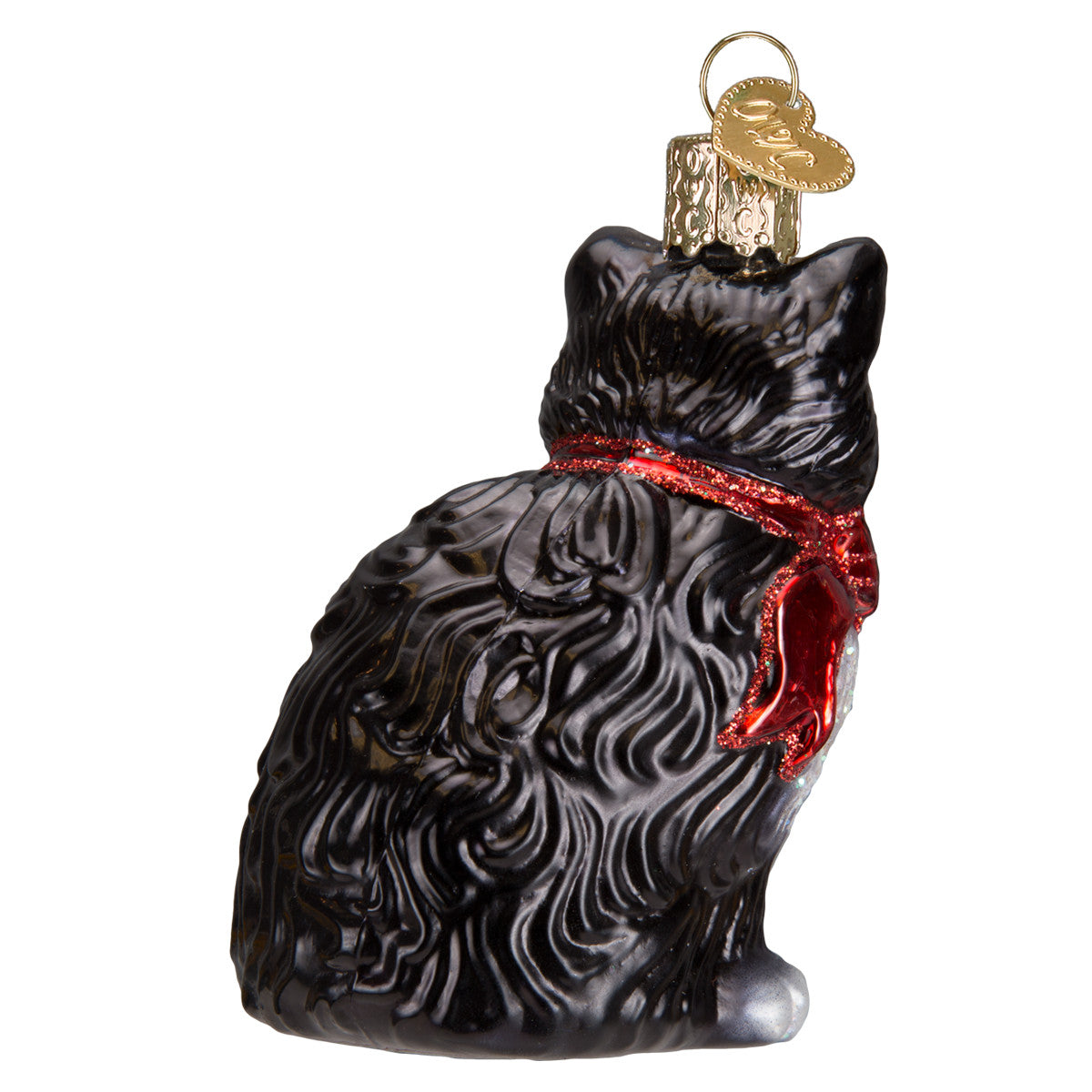 Tuxedo Kitty Glass Ornament