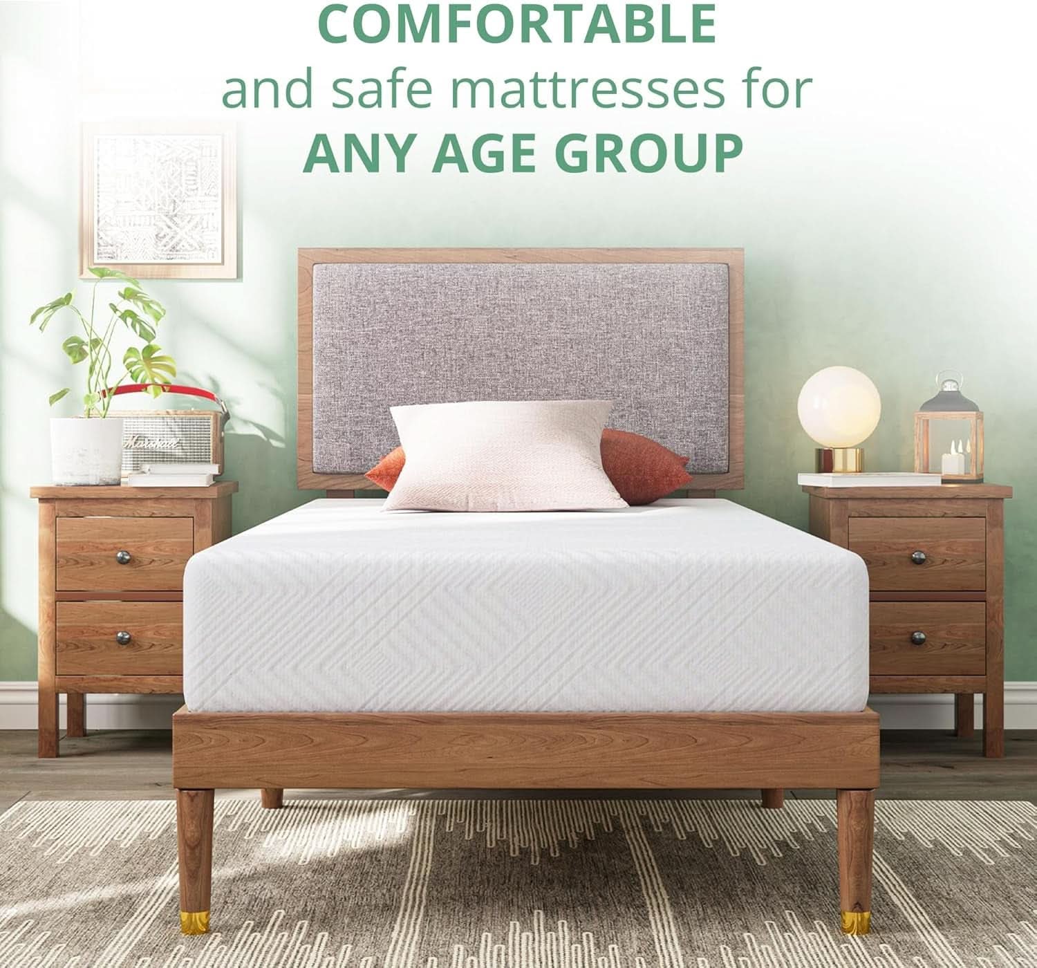 Twin Green Tea Memory Foam Mattress for Cool Comfort