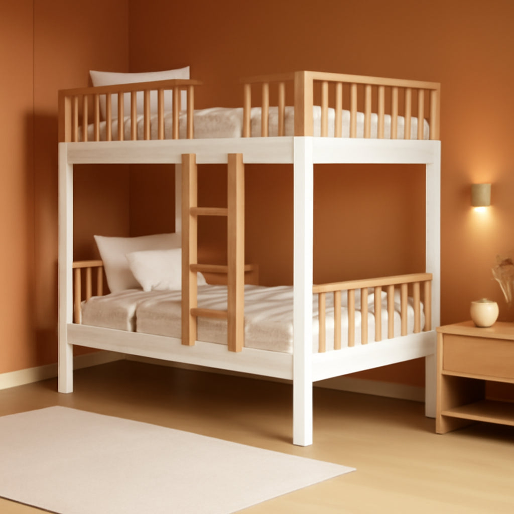 Twin-Over-Twin 5-In-1 Convertible Bunk Bed White Finish