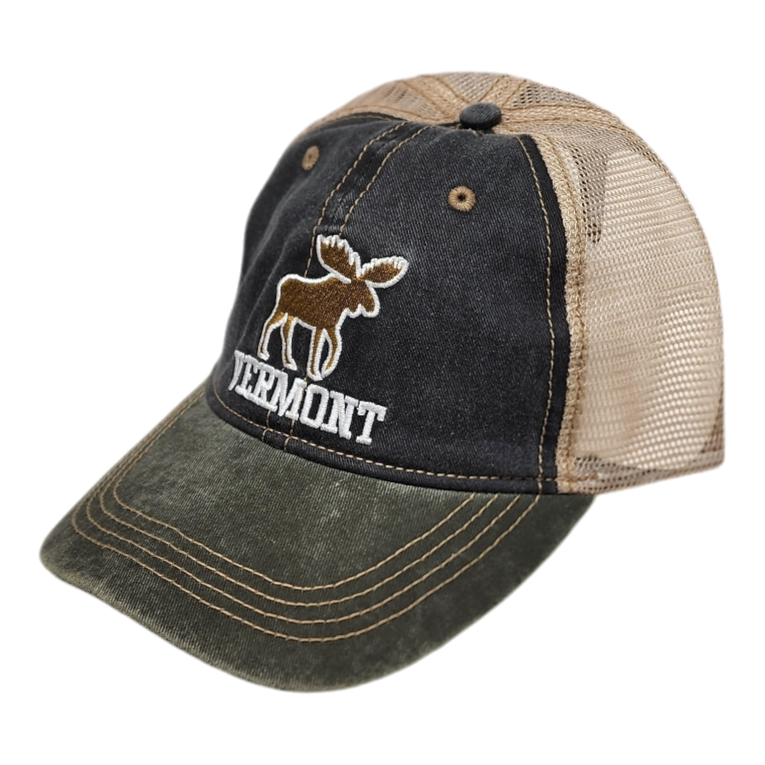 Two Tone Cap Vermont Moose - Green/Blue