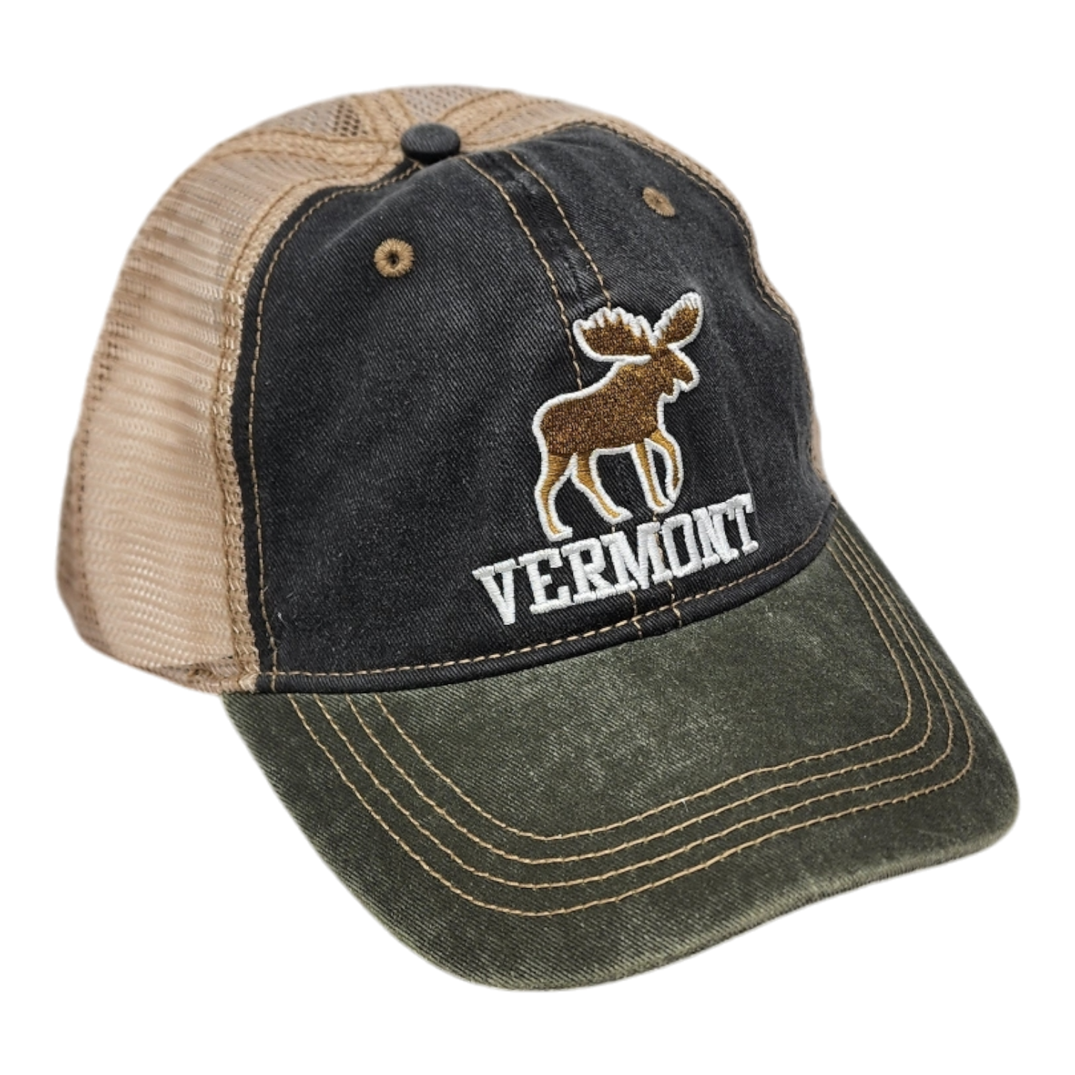 Two Tone Cap Vermont Moose - Green/Blue