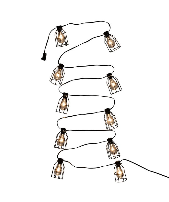 UL 10-Light Iron Cage C7 Edison Style Light Set