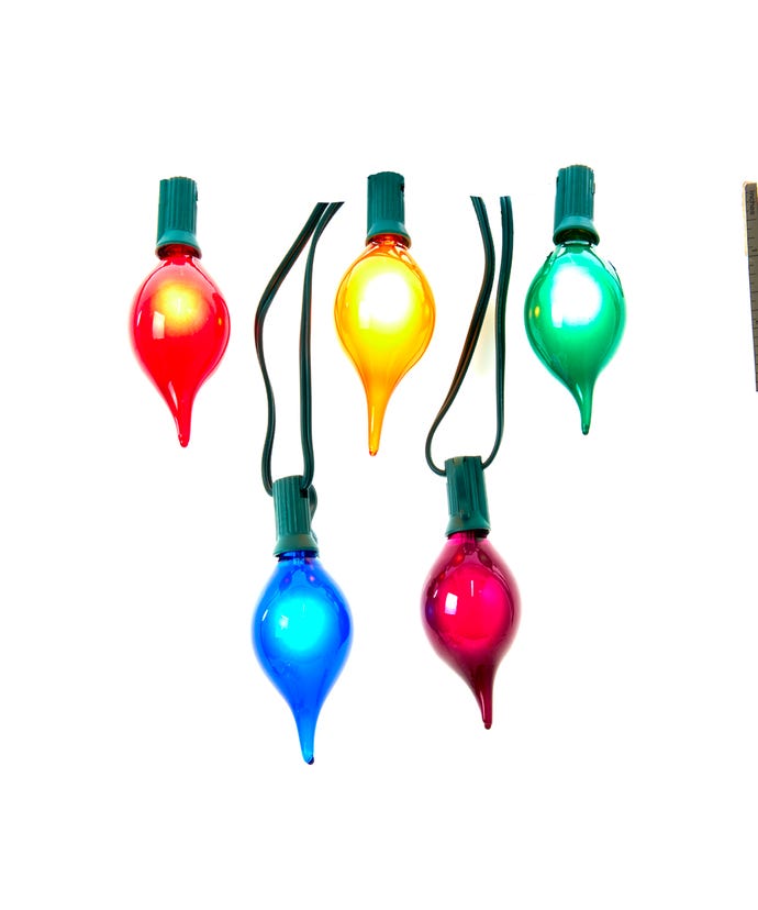 UL 10-Light Multicolor G45 Teardrop Green Wire Light Set