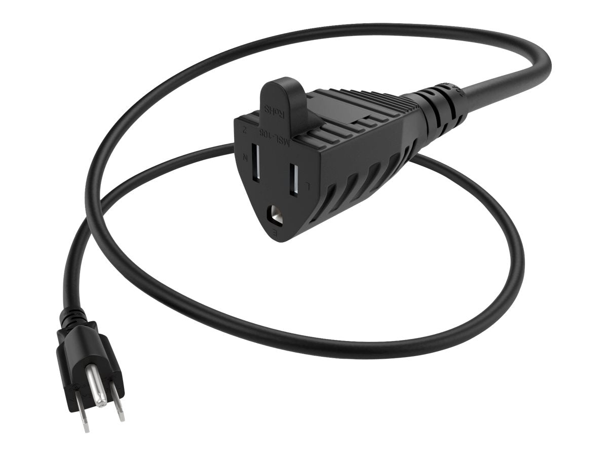 UNC Group - Power cable - NEMA 5-15P to power NEMA 5-15R - 125 V - 13 A - 1 ft - black PWCD-515P515R-13A-01F-BLK