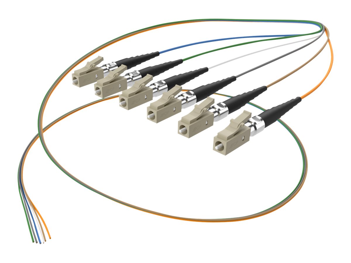 UNC Group SpeedaLite - Pigtail - LC multi-mode (M) - 1 m - fiber optic - 50 / 125 / 900 micron - OM3 - riser - aqua FJ5GLCX-01M-6FR-900