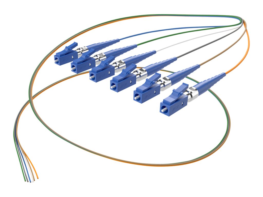 UNC Group SpeedaLite - Pigtail - LC single-mode (M) - 1 m - fiber optic - 9 / 125 / 900 micron - OS2 - riser - yellow FJ9LCX-01M-6FR-900